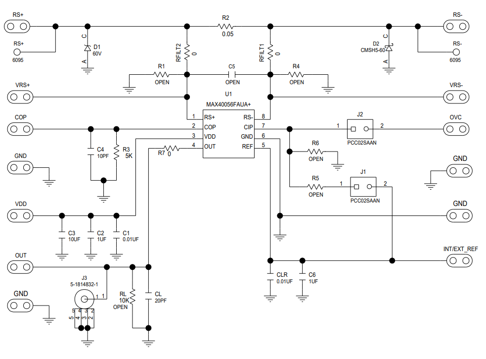 Schematic - Analog Devices / Maxim Integrated MAX40056 Evaluation Kit