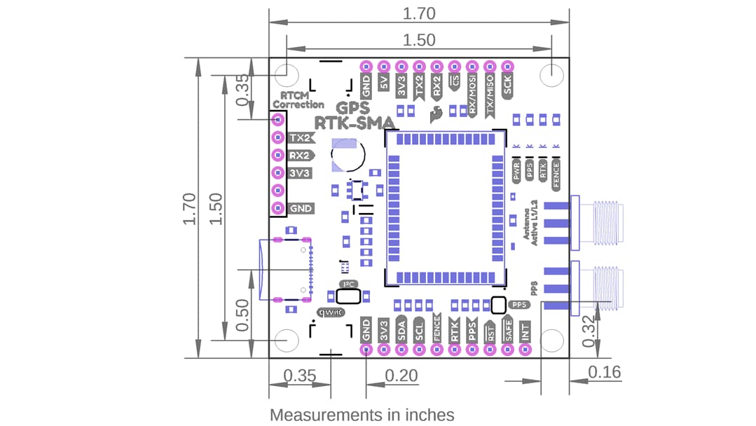 GPS-RTK-SMA Breakout - ZED-F9P (Qwiic) - SparkFun | Mouser