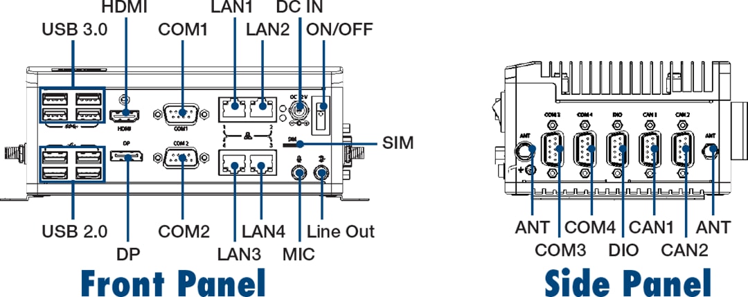 Mechanical Drawing - Advantech EPC-C301 Fanless Embedded PC